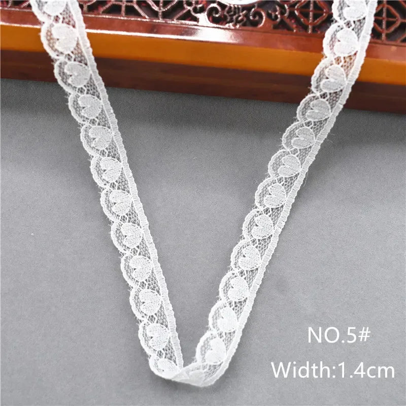 Best Selling 10yards 38kinds Color  White Lace Ribbon Woven Band French African Lace Wedding Fabric DIY Clothing/gift Wrapping