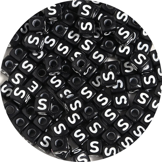 4.5/10mm Charm Square Black Letter Acrylic Beads Cube Loose Spacer Alphabet Beads For Jewelry Making Diy Handmade Supplies