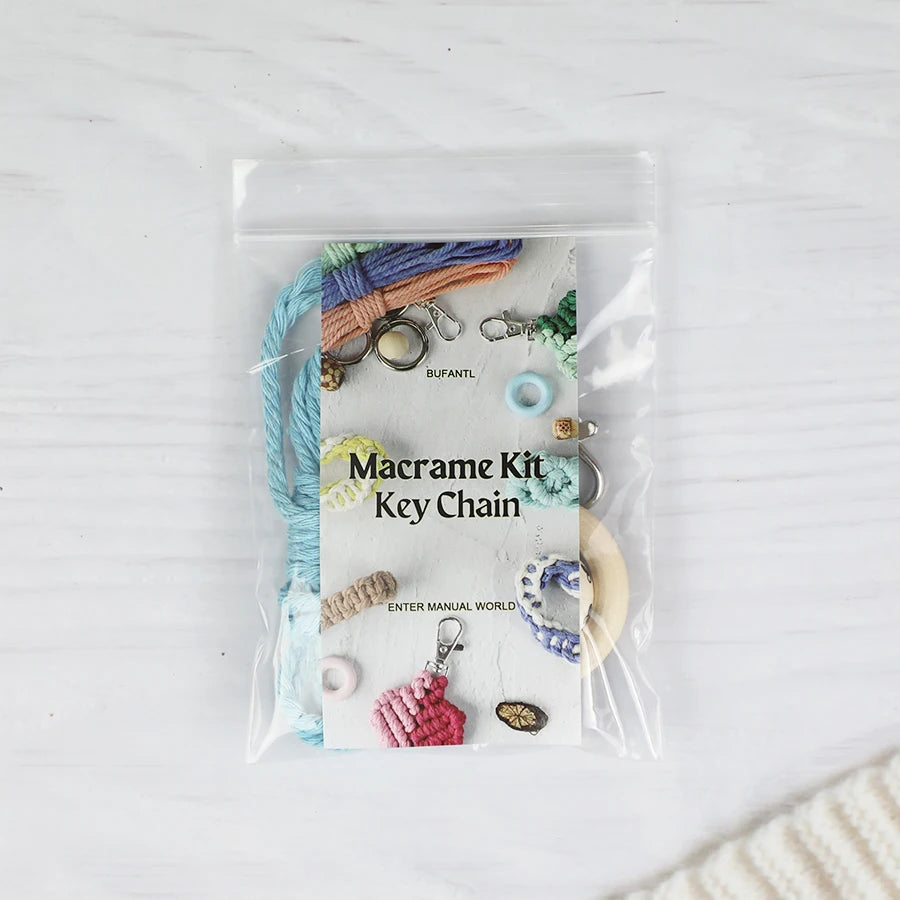 Handmade Knitting Smiley keychain Macrame Kit With Tutorial For Beginner Hand DIY Smiley key Chain Cell Phone Lanyard Pendant