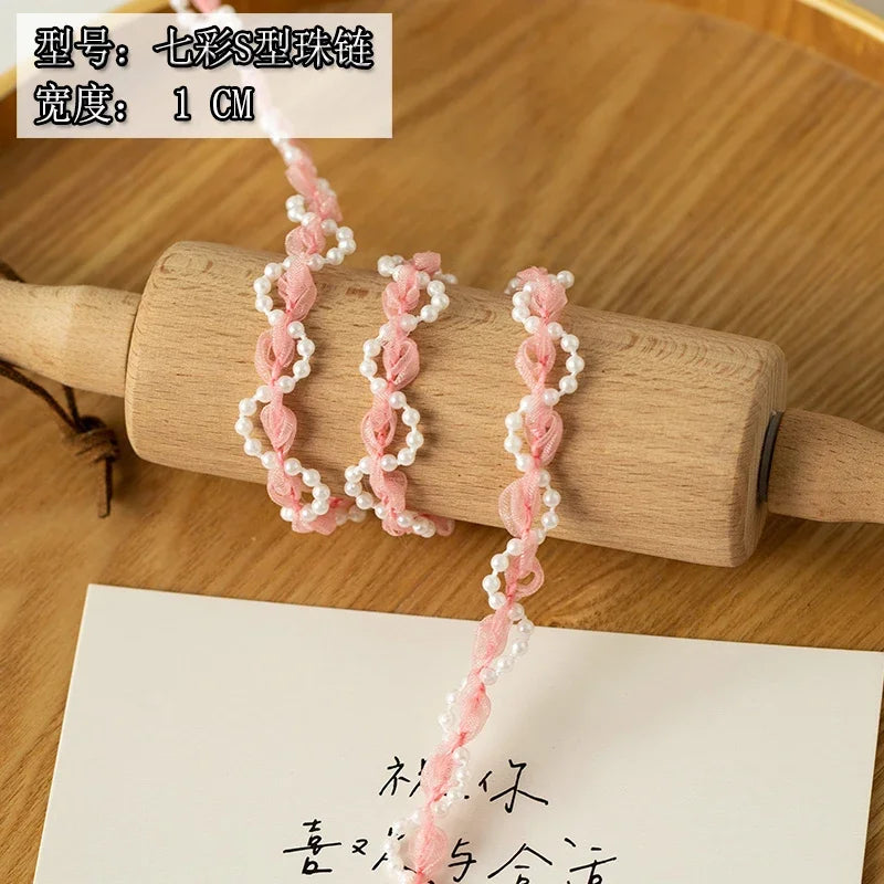 2meters Pink Lace Ribbons Trim For Party Dress Decor Fabric DIY Apparel Sewing Supplies Clothing Collar Cuff Needlework Crafts