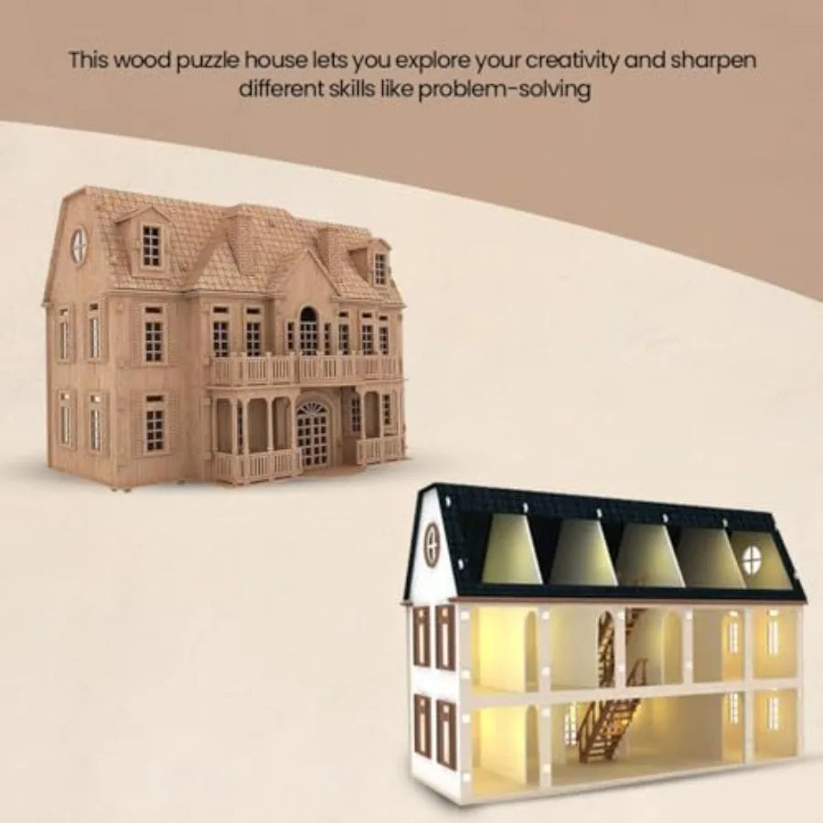 3D Puzzle Doll House with Robust Quality & Sturdy Construction – Easy to Assemble Educational Doll House Puzzle