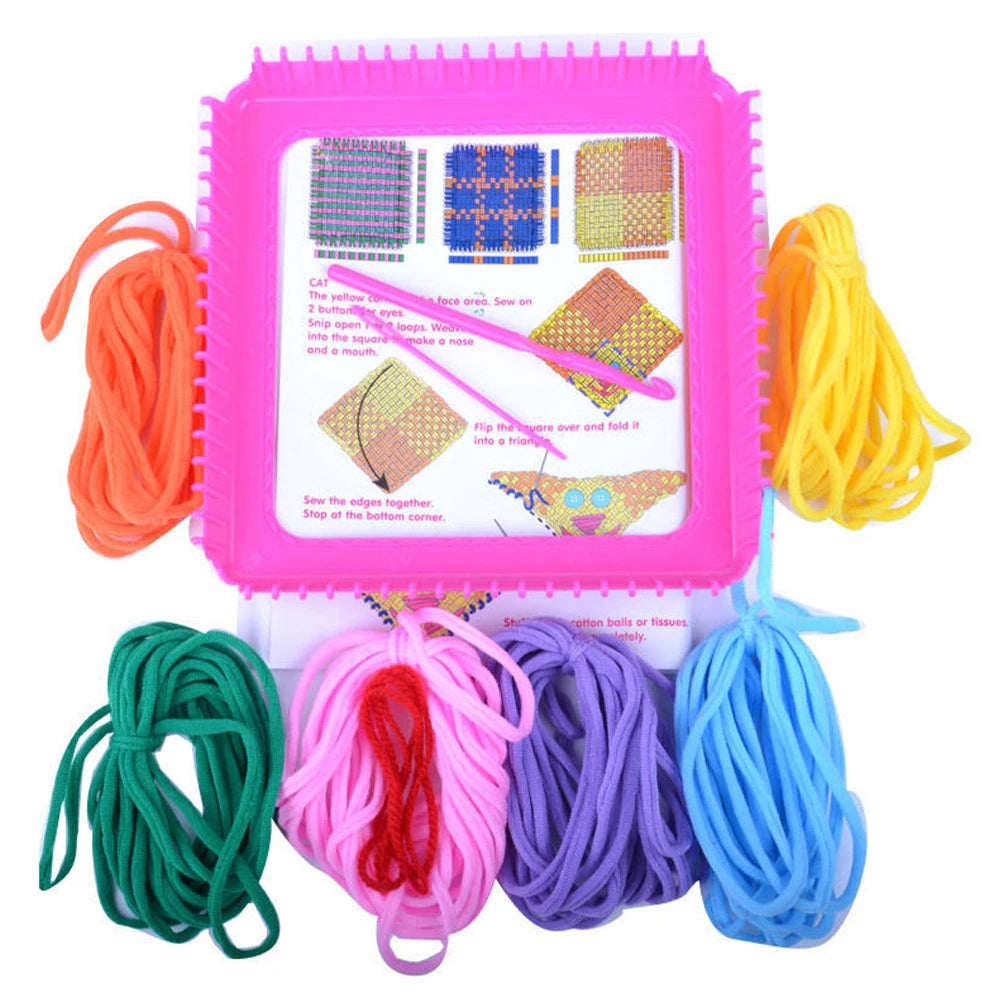 Weaving Loom Kit Arts Knitting Machine Yarn Needle Set 96 Craft Loops Knitting Looms Weaving Kit for Adults Beginners