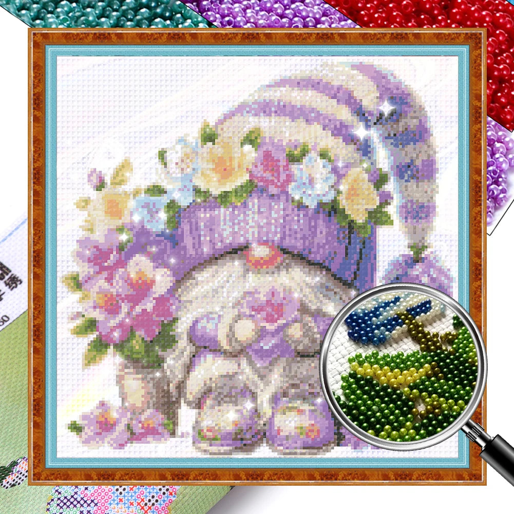 Partial Embroidery Bead 40x39cm Gnome 9CT DIY Cross Stitch Kit for Bedroom Home