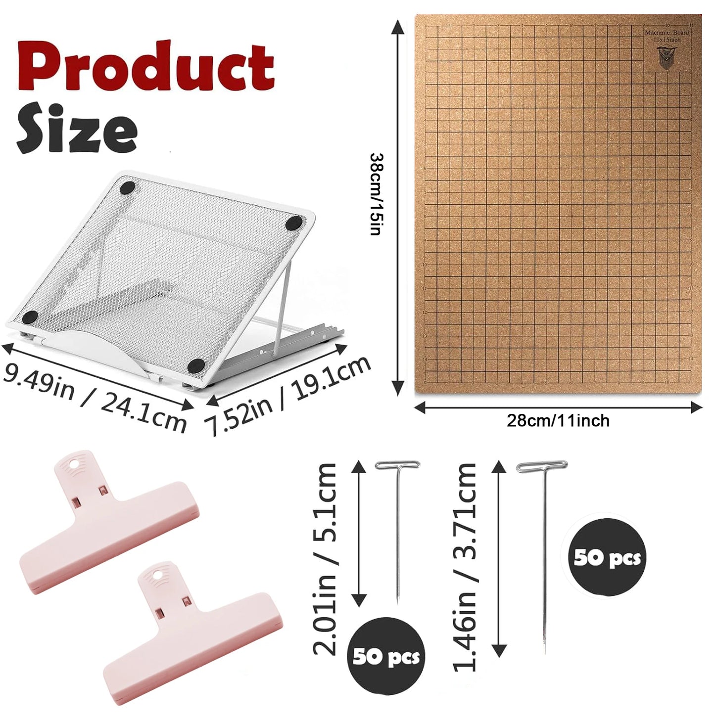 Macrame Board Stand Kit Adjustable Macrame Tools Tassel Board Set Braiding Craft Auxiliary Board For Securing DIY knitting