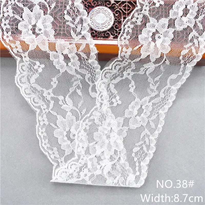 Best Selling 10yards 38kinds Color  White Lace Ribbon Woven Band French African Lace Wedding Fabric DIY Clothing/gift Wrapping