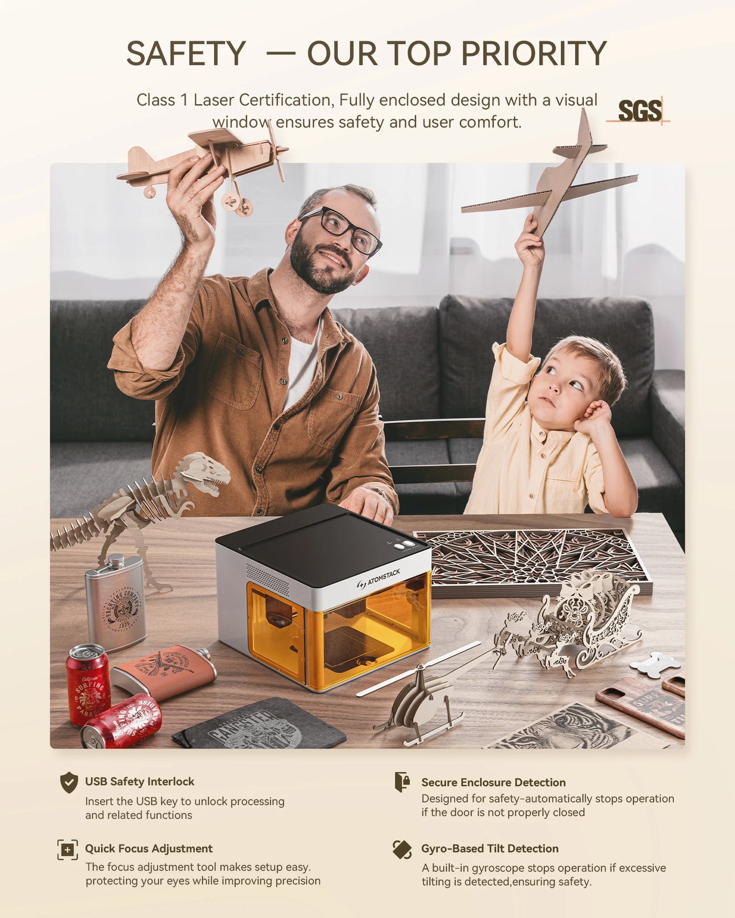 ATOMSTACK Laser Engraving Machine 5W Laser Cutter And Engraver CNC Machine For Dog Tag Leather Metal Wood Work