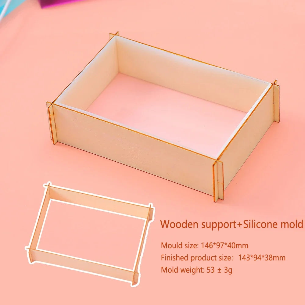 Dry Flower 3D Cube Ornament Square LED Lamp Holder Cuboid Silicone Abrasive DIY Crystal Epoxy Resin Mold Handicrafts