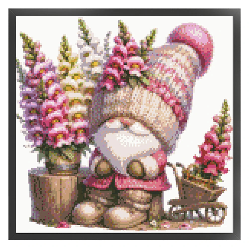 Partial Embroidery Bead 40x39cm Gnome 9CT DIY Cross Stitch Kit for Bedroom Home