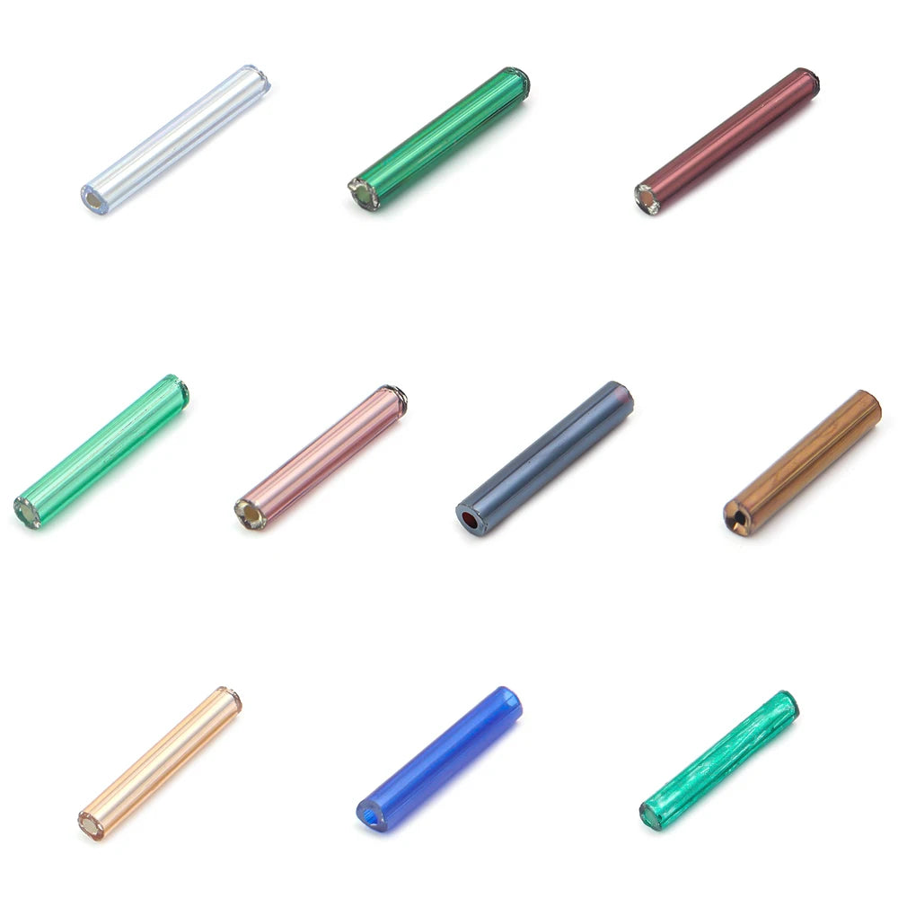 120/600pcs 2x12mm Charm Czech Glass Beads Cylindrical Tube Bugle Spacer Beads For Craft Making DIY Earring Necklace