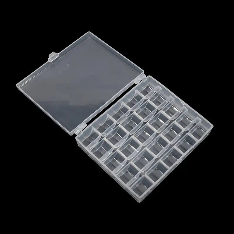 25 Grid Clear Empty Bobbins Storage Box Or 25 Pcs Sewing Bobbins Spools With Box For DIY Household Sewing Machine Accessories