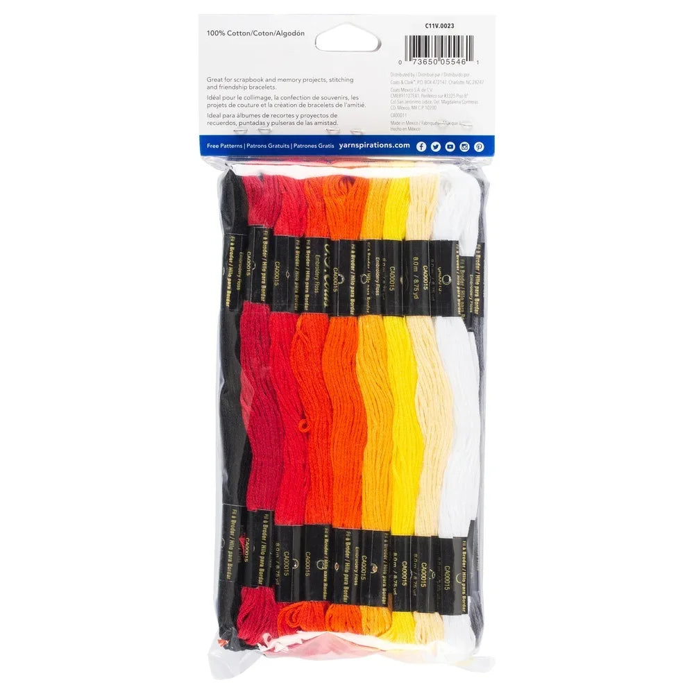 100% Cotton Embroidery Floss 36 Skeins Value Pack Cross Stitch Quilting Sunset Colors 8.75 Yds