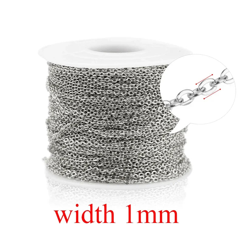 2m Stainless Steel Chain for Jewelry Making Supplies Cable Rose Gold Silver Chains Necklace for Diy Jewelry Findings Wholesale