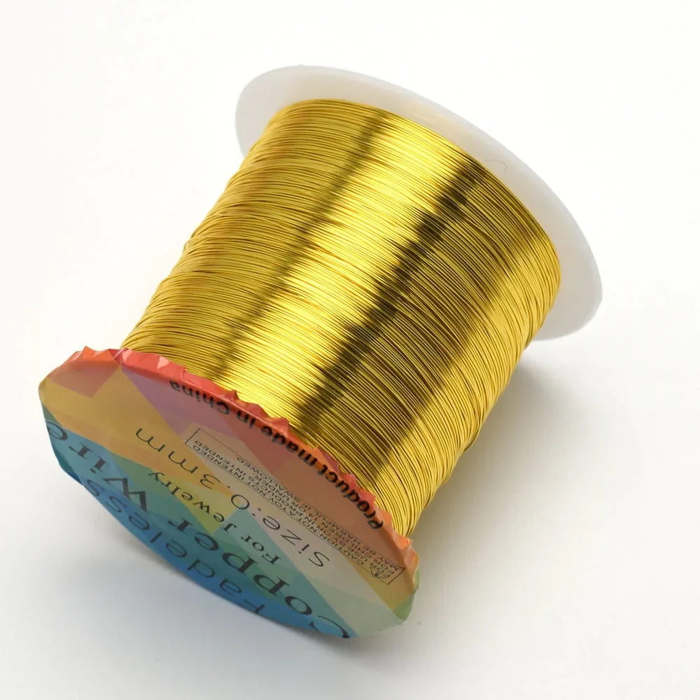Solid Colorfast Copper Wire Tarnish-Resistant Beading Wire DIY Craft Jewelry Making Accessories 18 to 32 Gauge ( 32Ga/1969 ft )