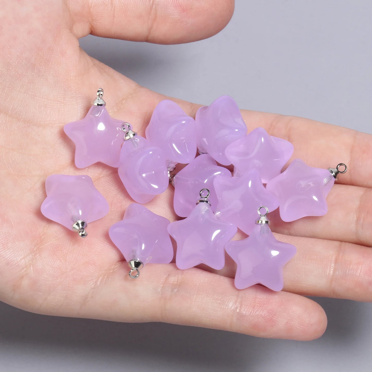 Colorful Star Charms Resin Candy Color Pendants Keychain Handmade Necklace Bracelet Jewelry Making DIY Craft Accessories 10pcs