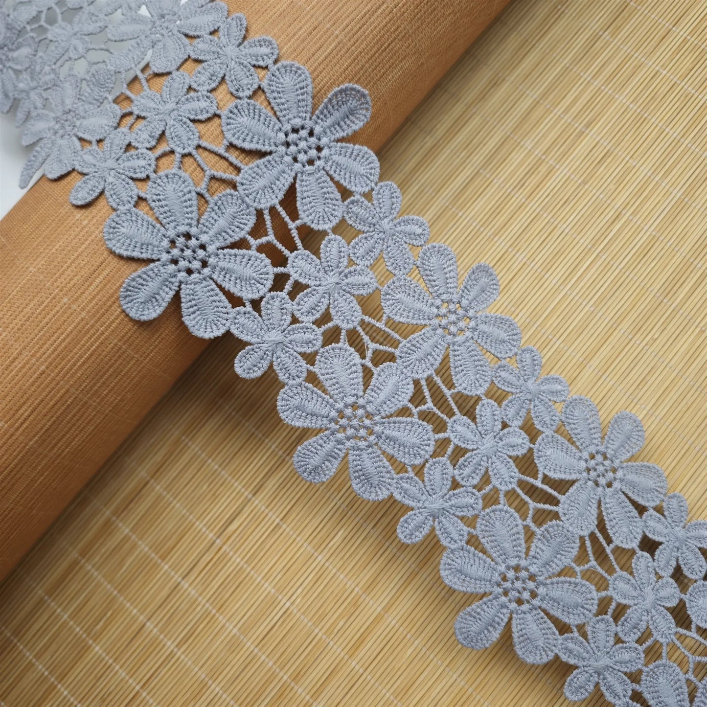 2Yards Exquisite Lace Cotton Embroidery Ribbon Lace Trim Skirt Sewing Accessories Clothing Decorative Materials High Quality