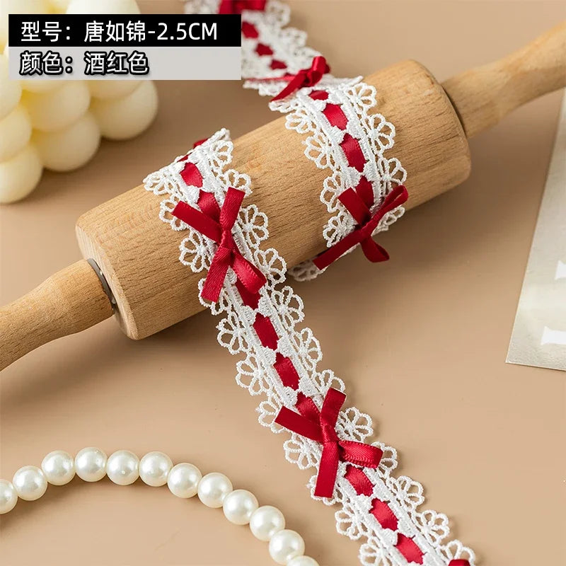 2Meters Bow Decorative Lace Trim Ribbons For Crafts Party Dress Sewing Diy Supplies Handmade Fabric Gift Wrapping Trimming Black