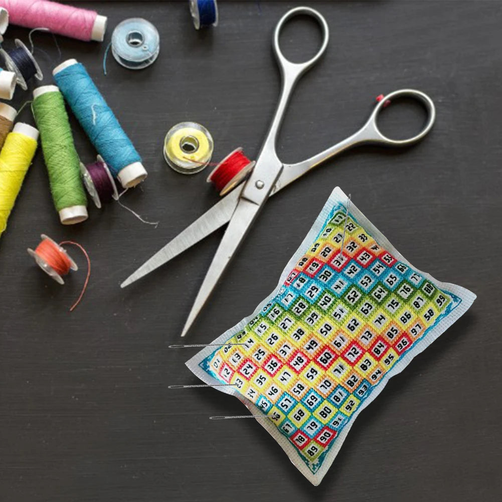 Cross Stitch Embroidery Needle Insert Bag DIY Sewing Knitting Threads Pin Pouch Handmade Art Printed Colorful Craft Tool Kit