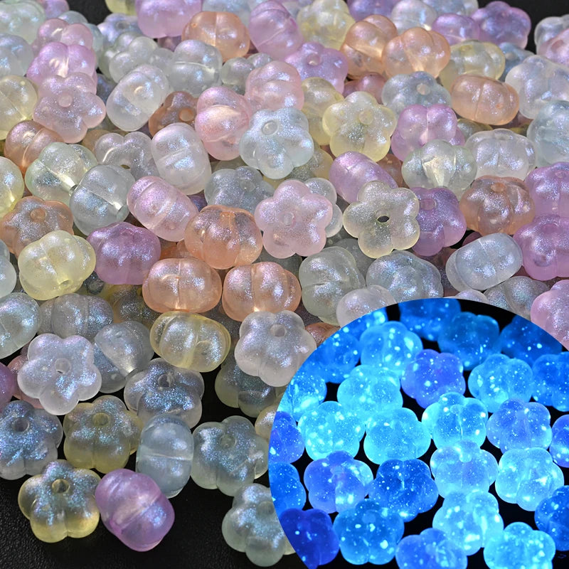 30Pcs Luminous Acrylic Beads 15mm Pentagram Loose Beads For Glow In The Dark Jewelry Making DIY Bracelet Necklace Earring