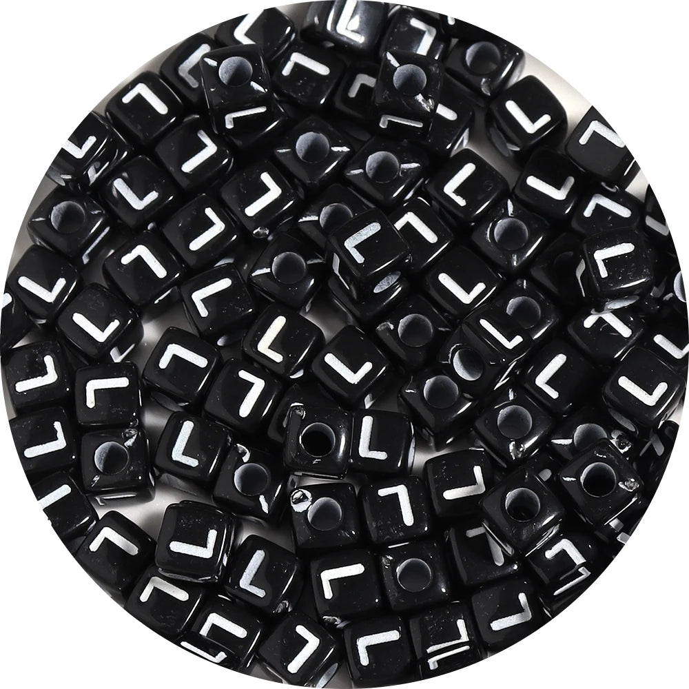 4.5/10mm Charm Square Black Letter Acrylic Beads Cube Loose Spacer Alphabet Beads For Jewelry Making Diy Handmade Supplies