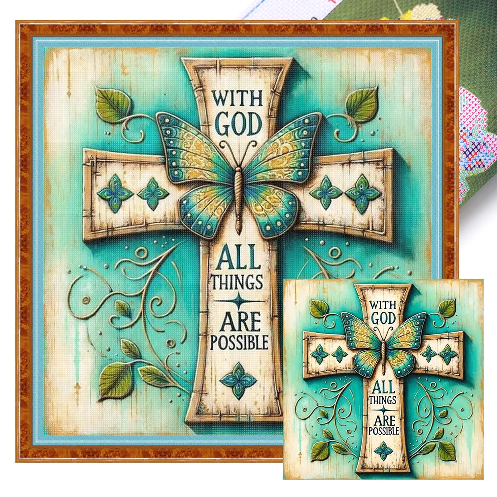 Animal Printed Cross Stitch Kit DIY 11CT Embroidery Craft Set Home Wall Decor