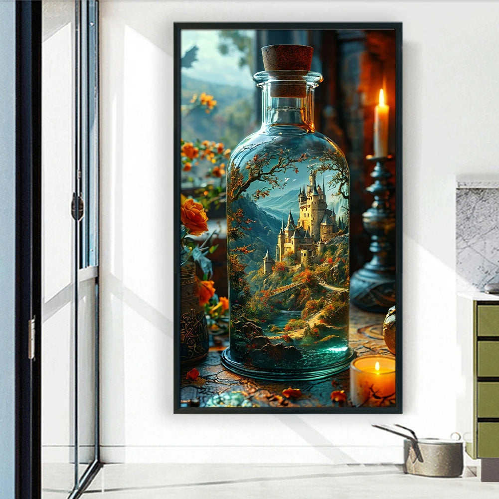 Castle Printed Cross Stitch Kit 40x75cm DIY 11CT Thread Art Needlework Decor