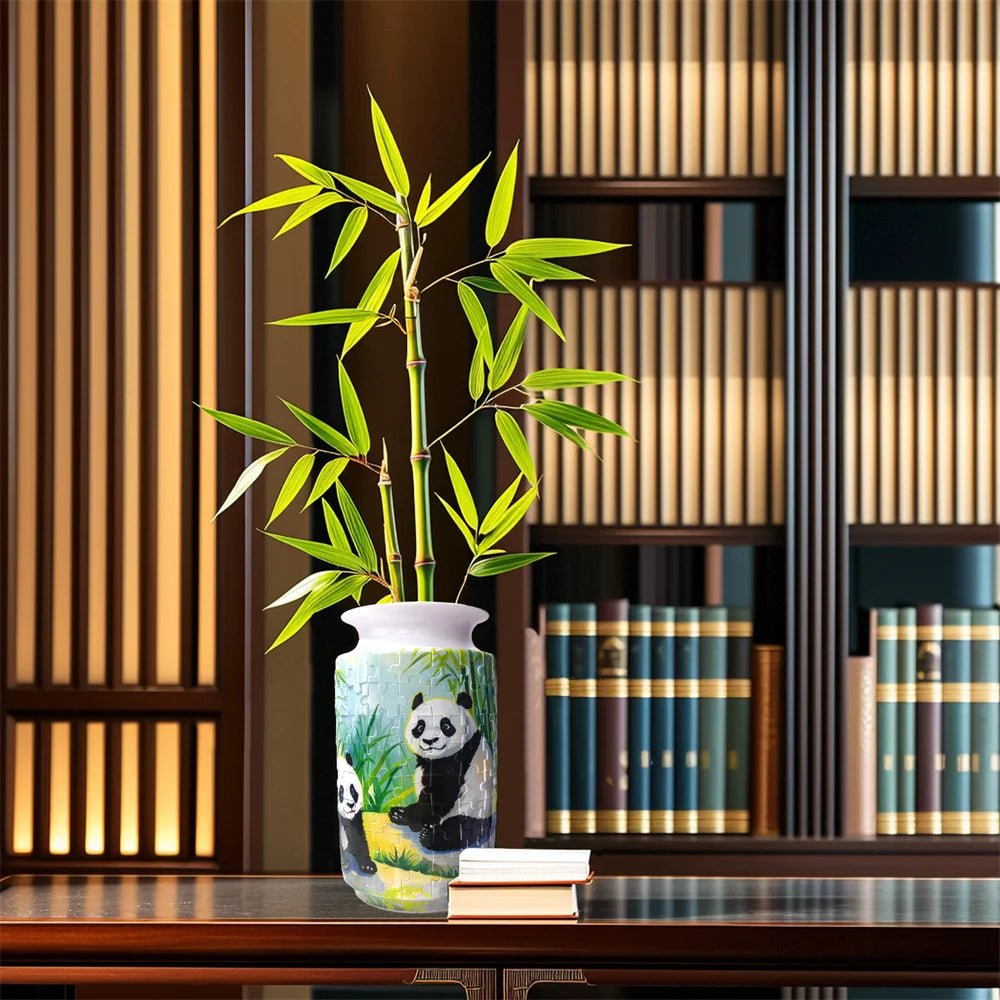 3D Panda Puzzle Vase Flower Puzzles Three-dimensional Vase Puzzle Flower Arrangement Children's Birthday Details Toys for Kids