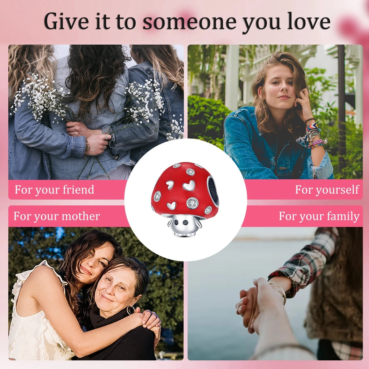 925 Sterling Silver Mushroom Plant Series Charms Beads Fit Original Bracelets S925 DIY Jewelry Fine Gifts Accessories