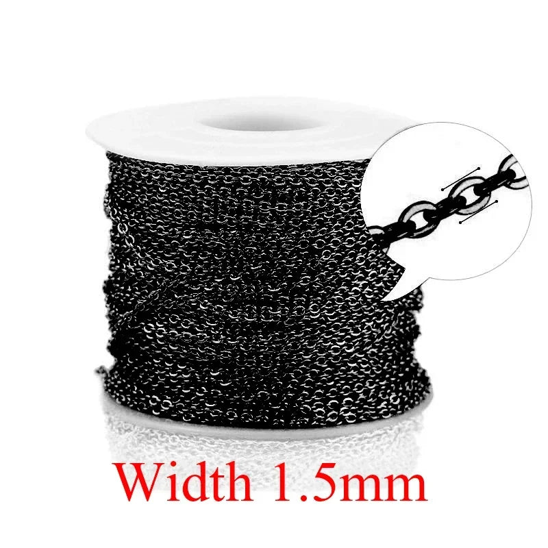 2m Stainless Steel Chain for Jewelry Making Supplies Cable Rose Gold Silver Chains Necklace for Diy Jewelry Findings Wholesale