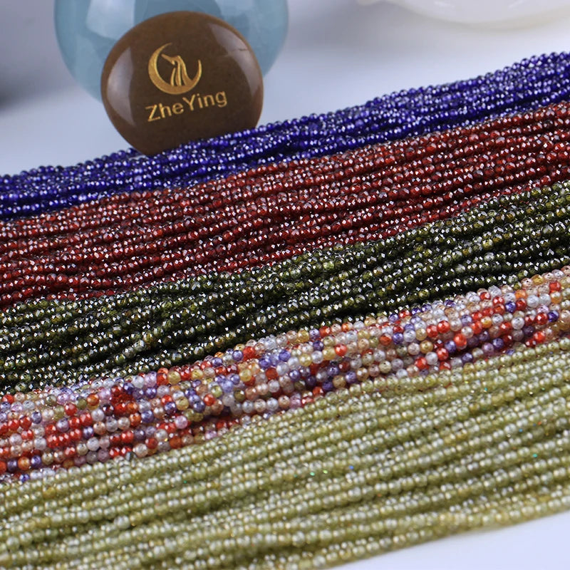 2x3mm Faceted Zircon Beads Loose Beads Gemstone Mix Color Cubic Zirconia Stone Beads for Jewelry Making DIY Accessory
