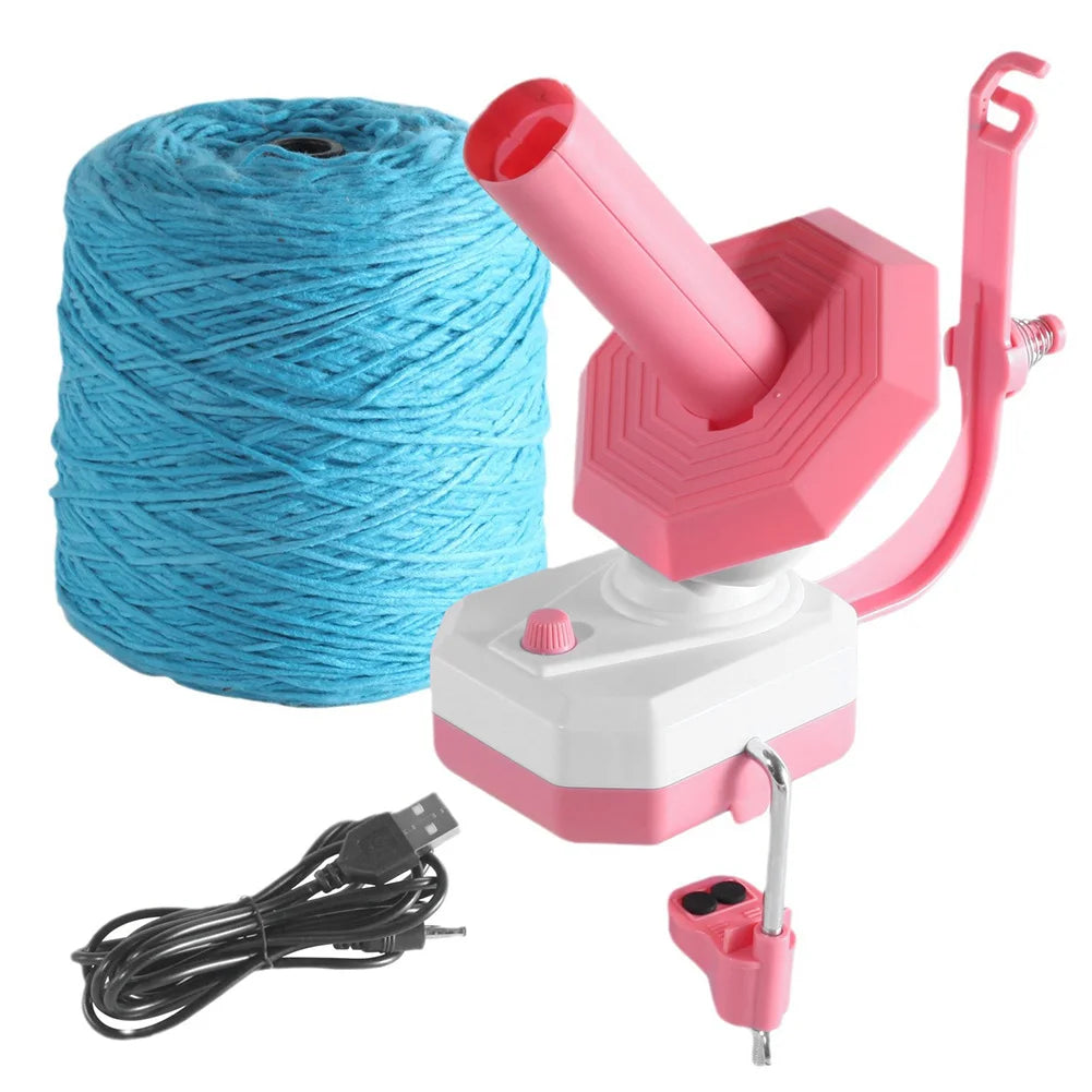 Yarn Winder Electric Yarn Ball Winder USB Plug In Automatic Yarn Spinner Cake Dispenser Electric Spooler for Crochet Lovers