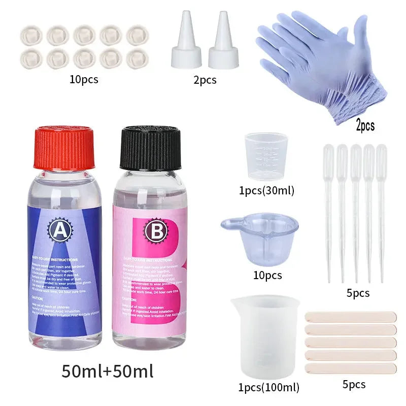 1:1 Crystal Clear Epoxy Resin Kit High Gloss & Bubbles Free Art Resin Supplies for Coating and Casting Craft DIY Jewelry Making