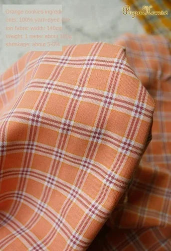 140x50cm Colored Plaid lattice Yarn-Dyed Cotton Fabric Shirt Dress Garment Material Home Decoration Cloth 180g/m