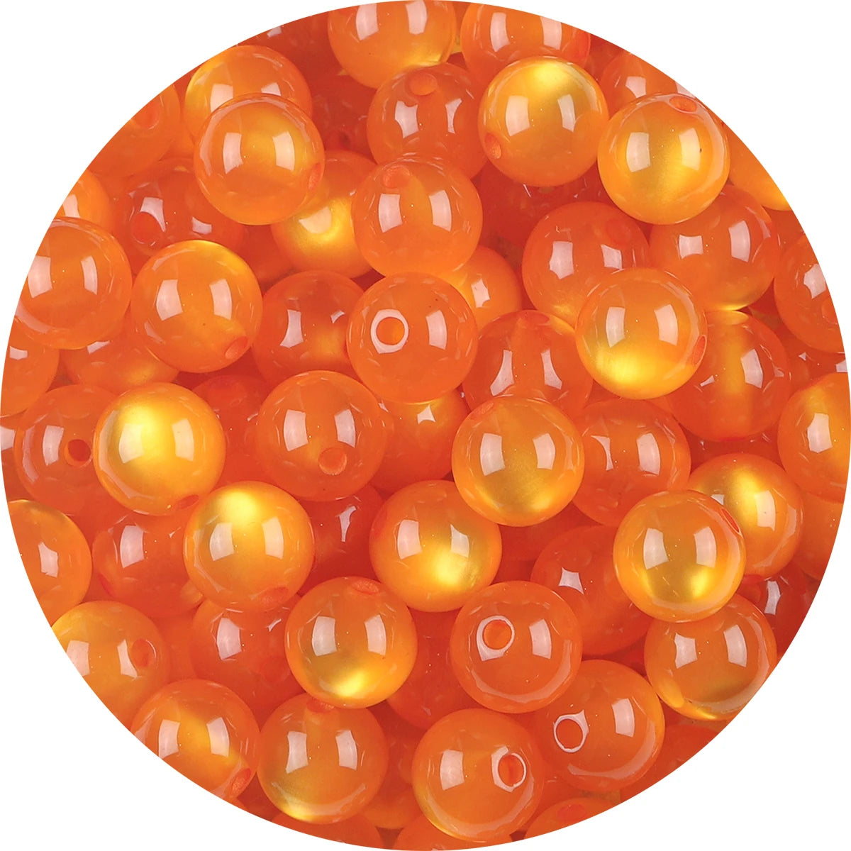 100pcs pack Resin Imitation Cat Eye Round Beads ColorfulStraight Hole Loose Beads Handmade Diy Beaded Earrings AccessoriesBracel