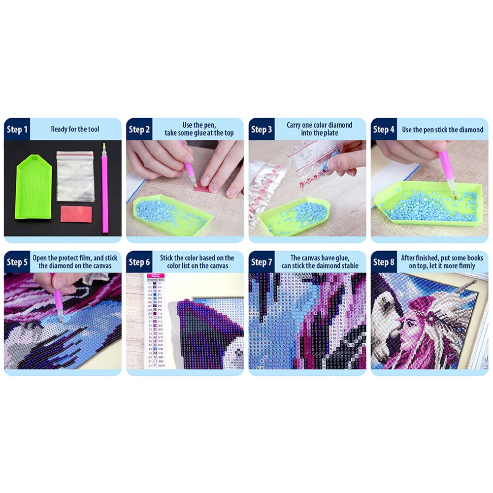 Owl 5D DIY Full Drill Round Diamond Painting Kit for Home Wall Decor 30x40cm