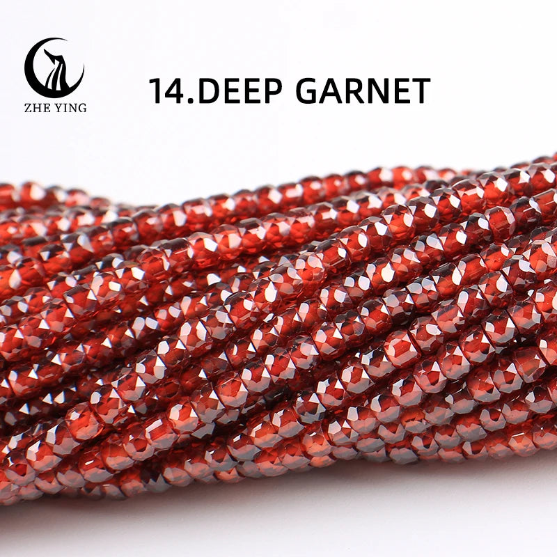2x3mm Faceted Zircon Beads Loose Beads Gemstone Mix Color Cubic Zirconia Stone Beads for Jewelry Making DIY Accessory