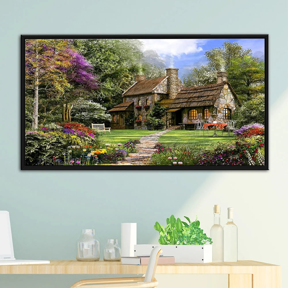 5D DIY Diamond Mosaic Landscape Pattern Full Drill Mosaic Round Diamond Rhinestone Pictures for Home Wall Decor