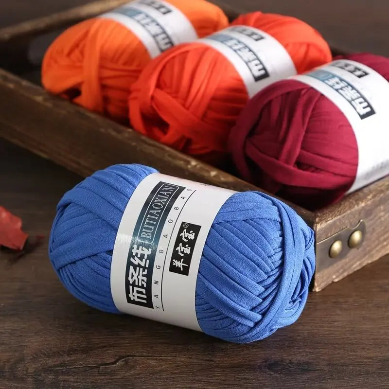 100g/pc Crocheting T Shirt Thick Soft Cloth Yarn for Hand Knitting Crochet Line Woven Handbag Blanket Thick Yarn Flat thread