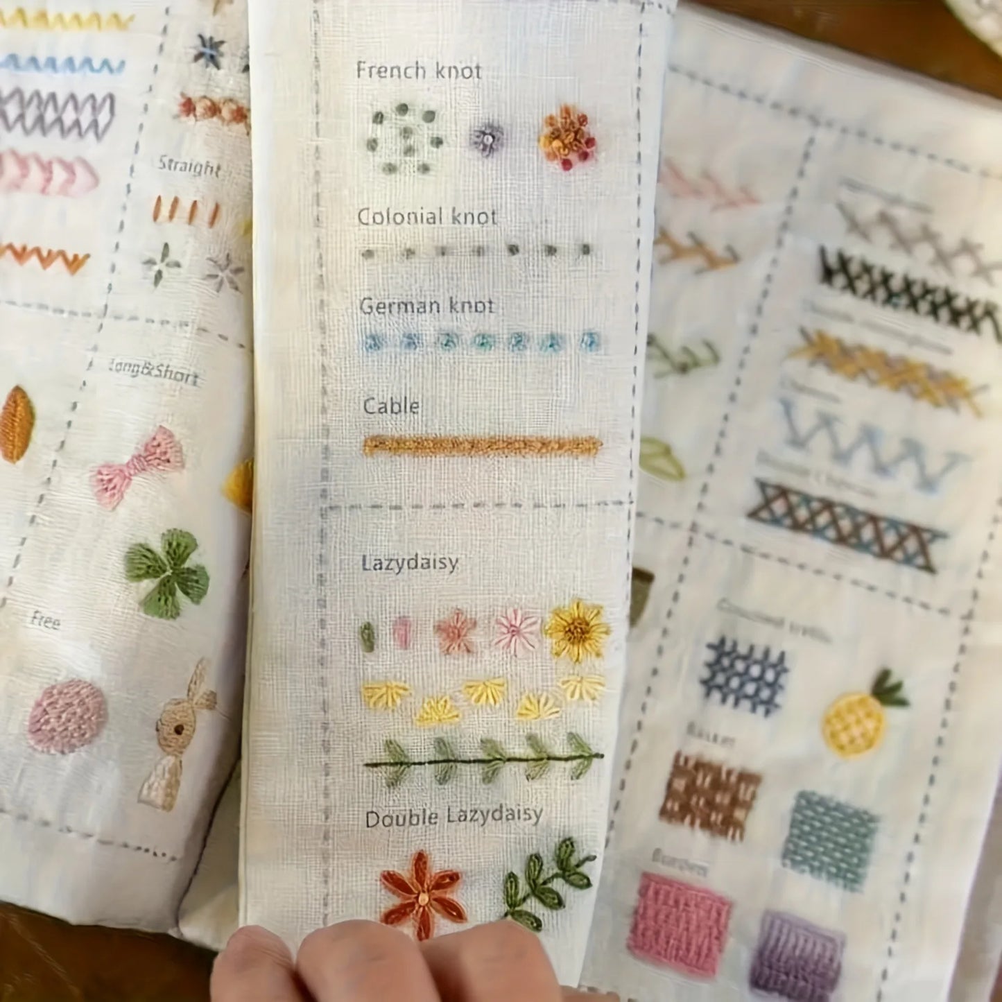 DIY Embroidery Stitch Book - Hand Sewing Guide for Beginners, Cross Stitch Patterns, Needlework Tutorial with Sampler Templates