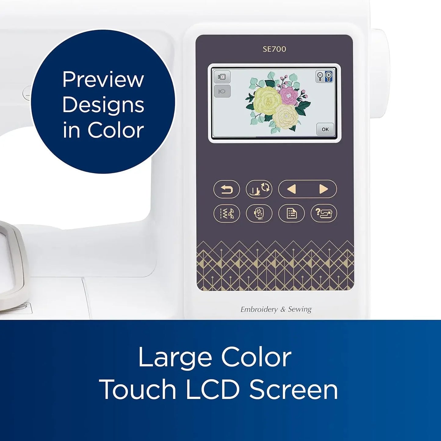 SE700 Sewing and Embroidery Machine, Wireless LAN Connected, 135 Built-in Designs,