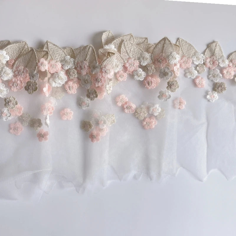 5Y-10Yard/Lot Handmade DIY Clothing Accessories Colorful Embroidery Lace Fabric Curtains Sofa Lace Trim 17cm RS202