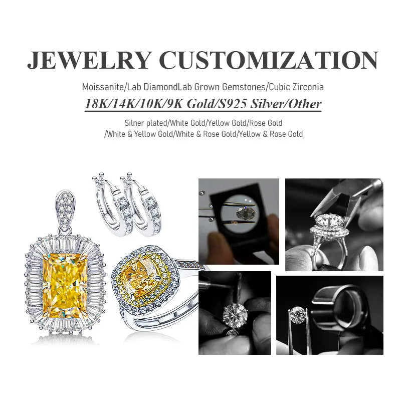 Moissanite Diamond Round Shape Brilliant Cut D/Black/Aqua Blue/Champagne Color GRA Certificate Jewelry Making Materials Beads