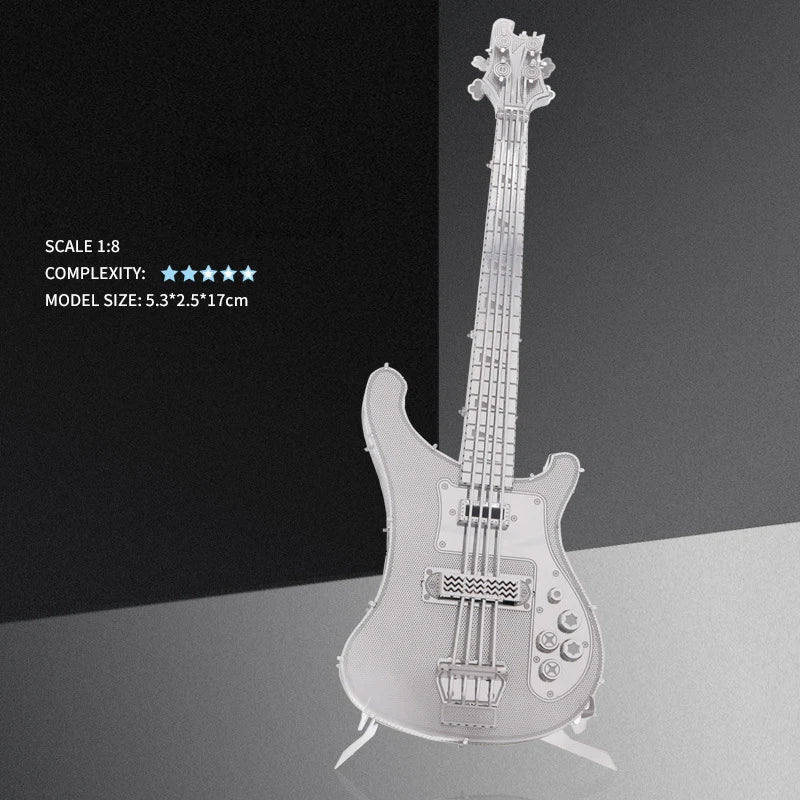 bass guitar 3D Metal Puzzle DIY Model Building Kit Adult Toys Birthday Gift