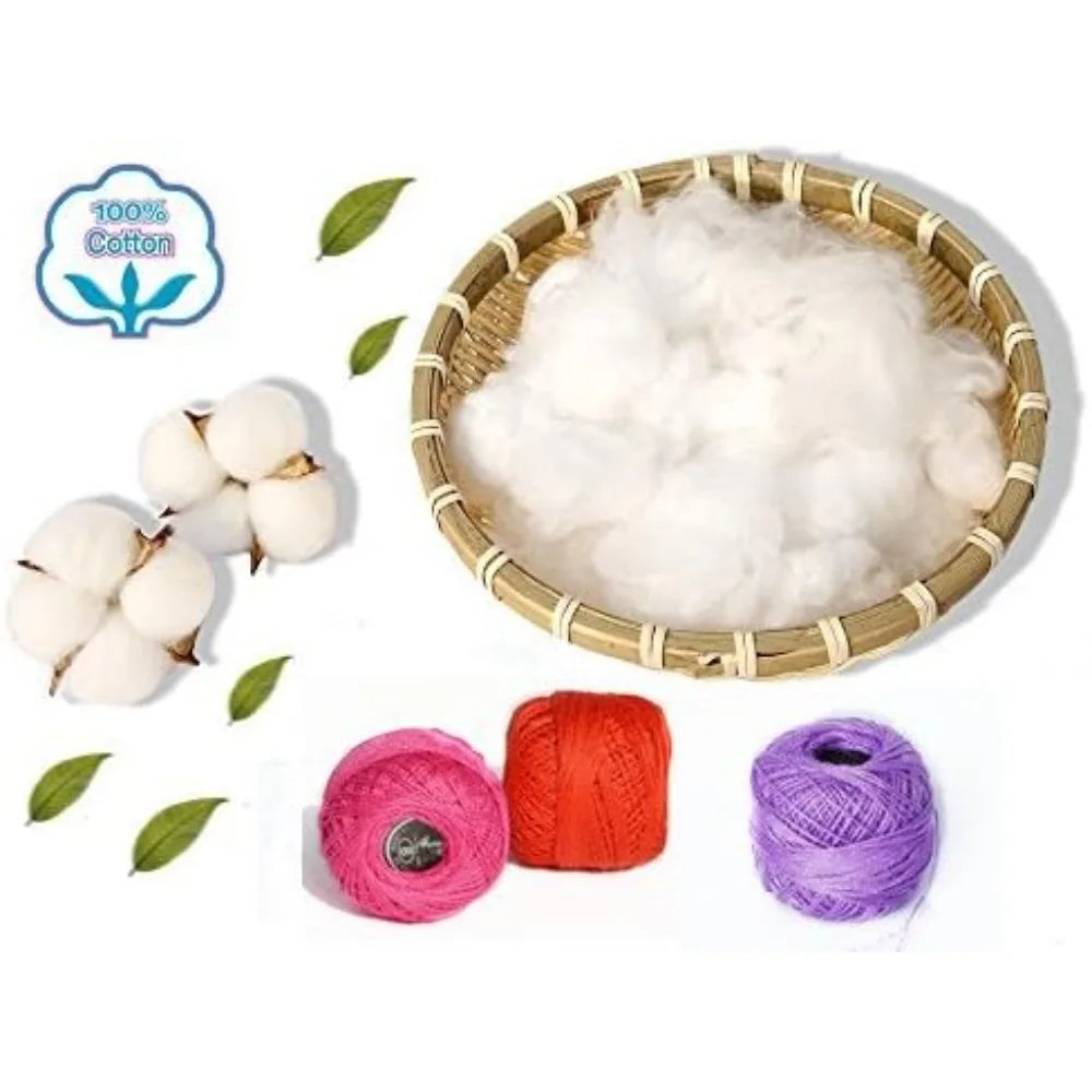 Cotton Crochet Yarn Balls, 90 Rainbow Hues, Size 8, 95 Yards Each, 100% Long Staple, 8550 Yards Total, Ideal for Crafting Projec