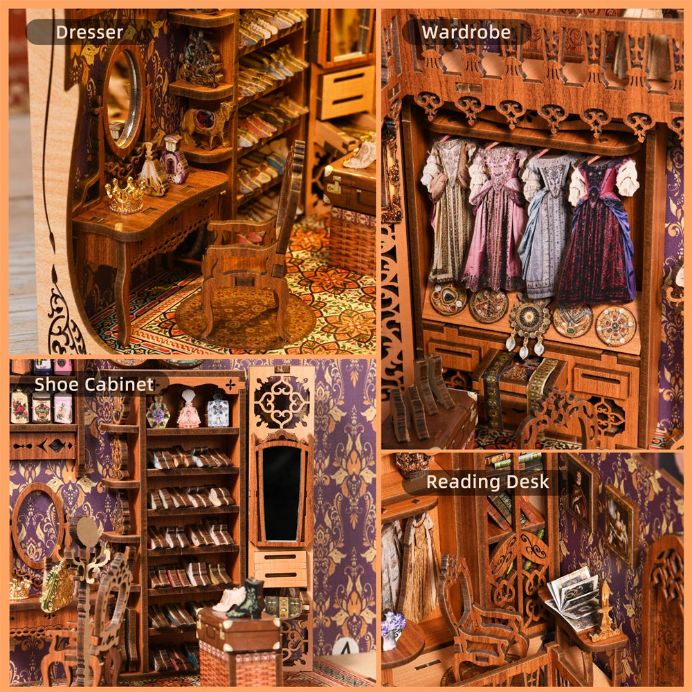 Book Nook Kit The Duchess Wardrobe High Quality Wooden Puzzle Doll House Miniature DIY Assembly Model Kit Production Toys Gifts