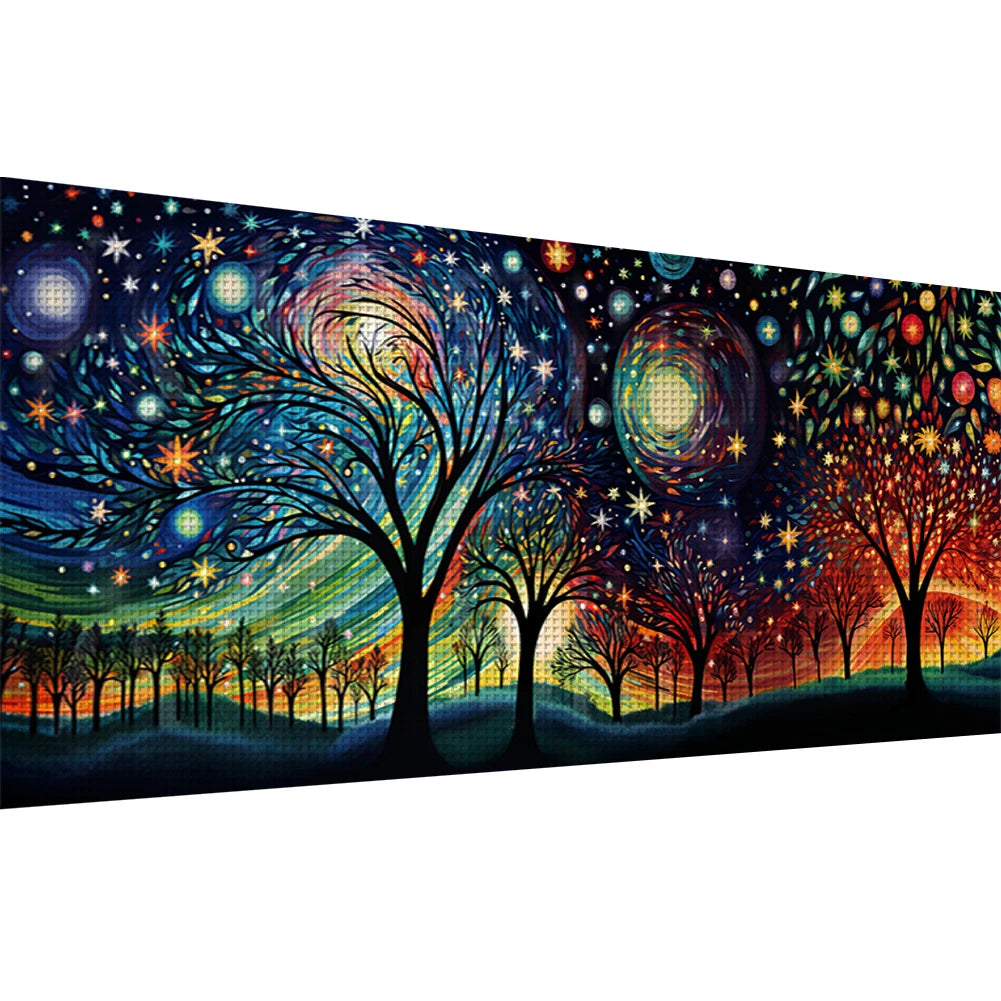 Full Embroidery cotton Thread 11CT Starry Night Cross Stitch Kit 100x45cm