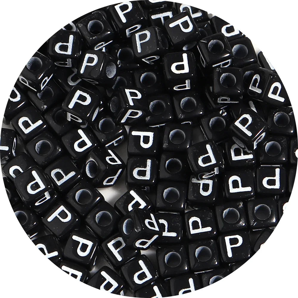 4.5/10mm Charm Square Black Letter Acrylic Beads Cube Loose Spacer Alphabet Beads For Jewelry Making Diy Handmade Supplies