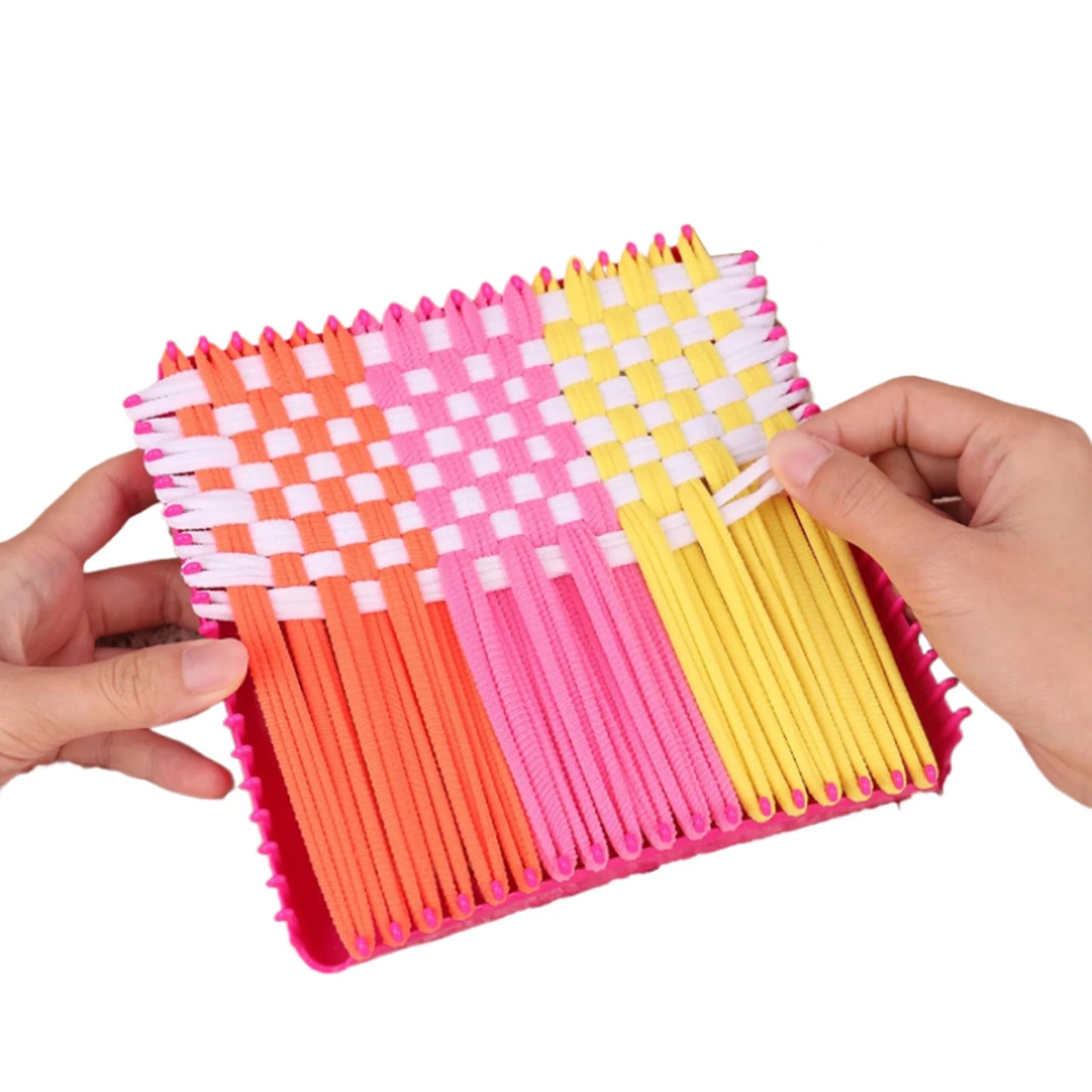 Weaving Loom Kit Arts Knitting Machine Yarn Needle Set 96 Craft Loops Knitting Looms Weaving Kit for Adults Beginners