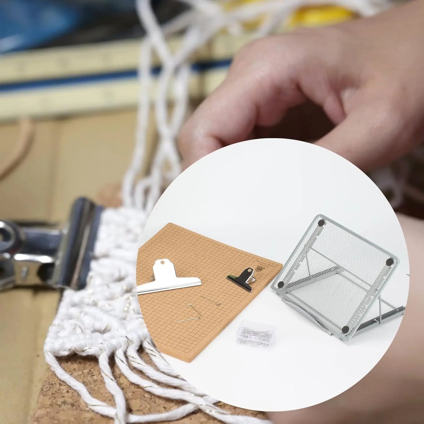 Macrame Board Stand Kit Adjustable Macrame Tools Tassel Board Set Braiding Craft Auxiliary Board For Securing DIY knitting