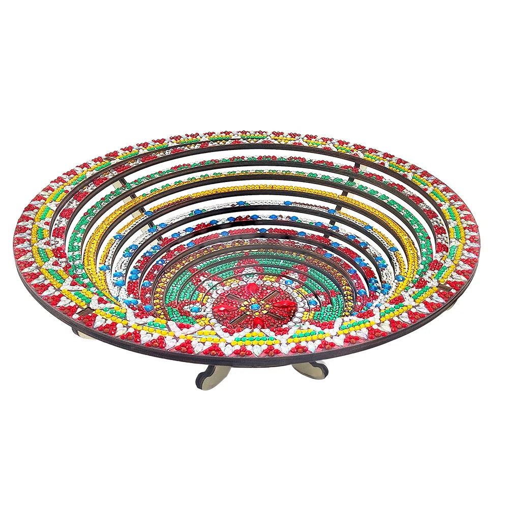 Diamond Painting Kit DIY Handmade Dot Diamond Decorative Plate Meal Plate Fruit Plate for Parties Festivals Family Gatherings