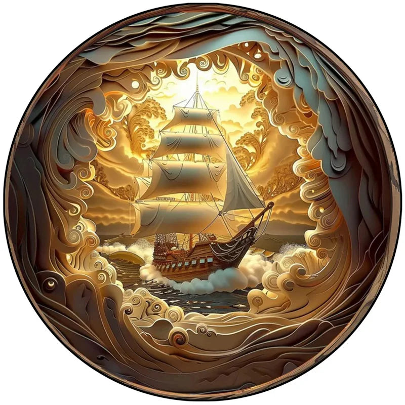 Animal Puzzle Wood Tiger Sailboat Cat Wooden Puzzles Medium Difficulty Jigsaws for Kids Adult Holiday Gifts Home Deco